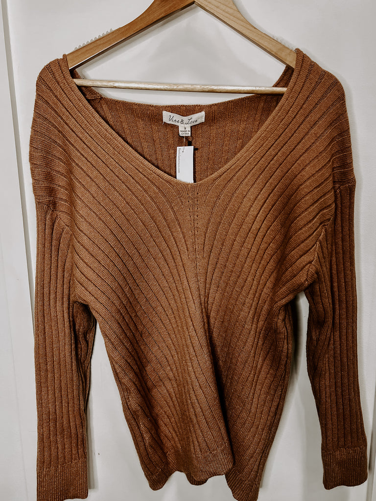 Rust Ribbed Sweater