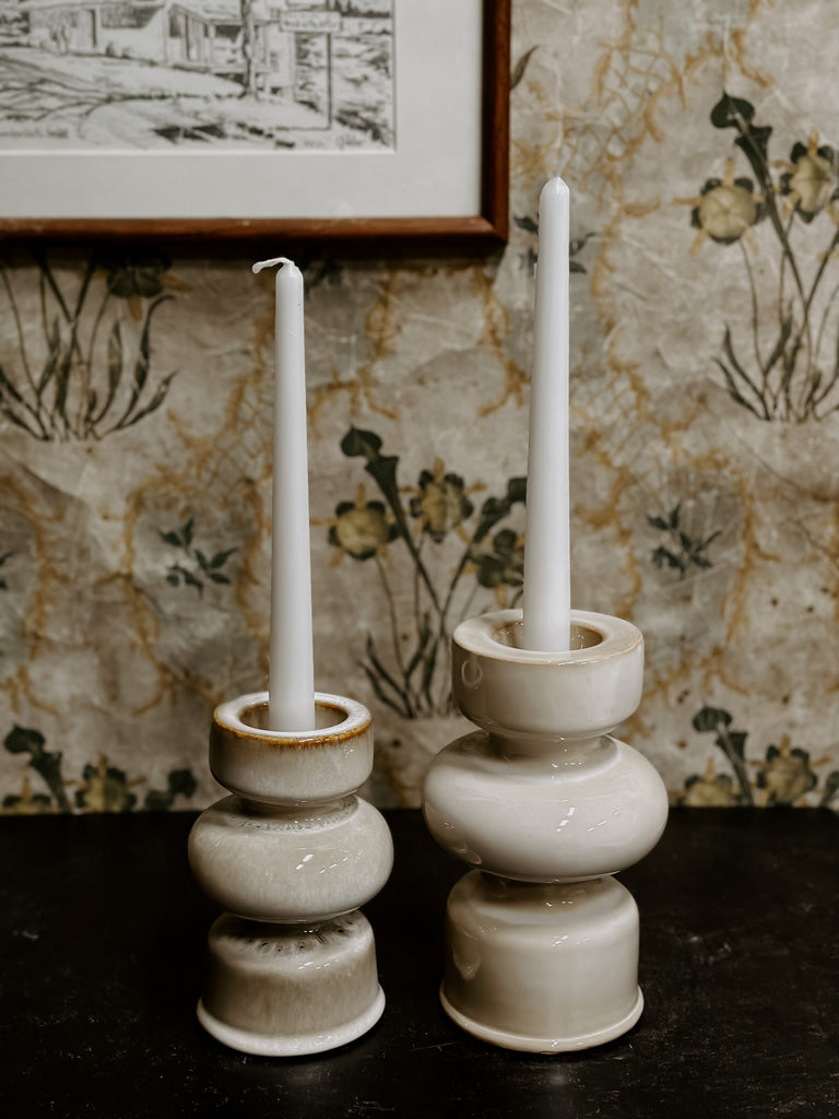 Cream Ceramic Candle Holder