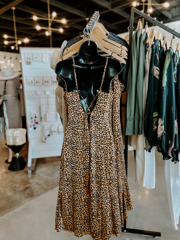 Leopard Satin Dress