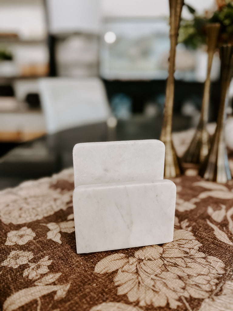 WHITE MARBLE NAPKIN HOLDER