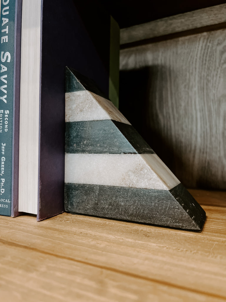 Striped Marble Bookends