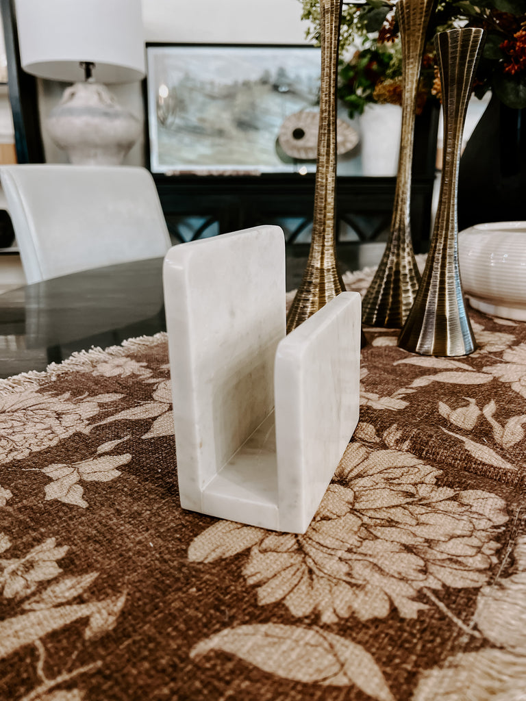 WHITE MARBLE NAPKIN HOLDER