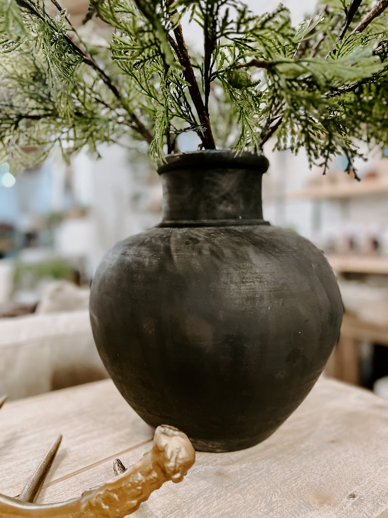 Vintage Style Black Vase