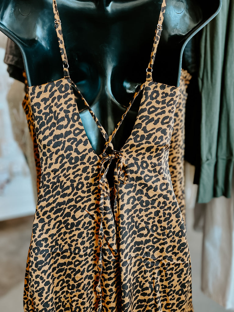 Leopard Satin Dress