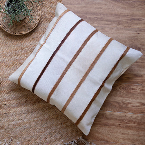 Striped Faux Fur Pillow