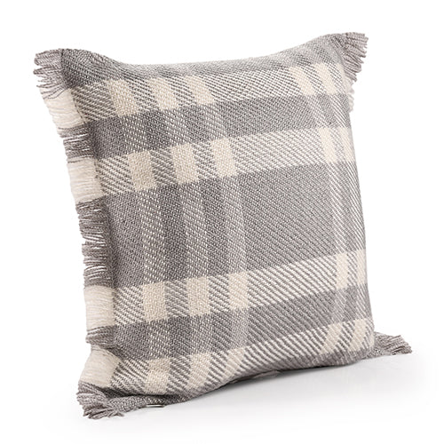 Grey Plaid Pillow