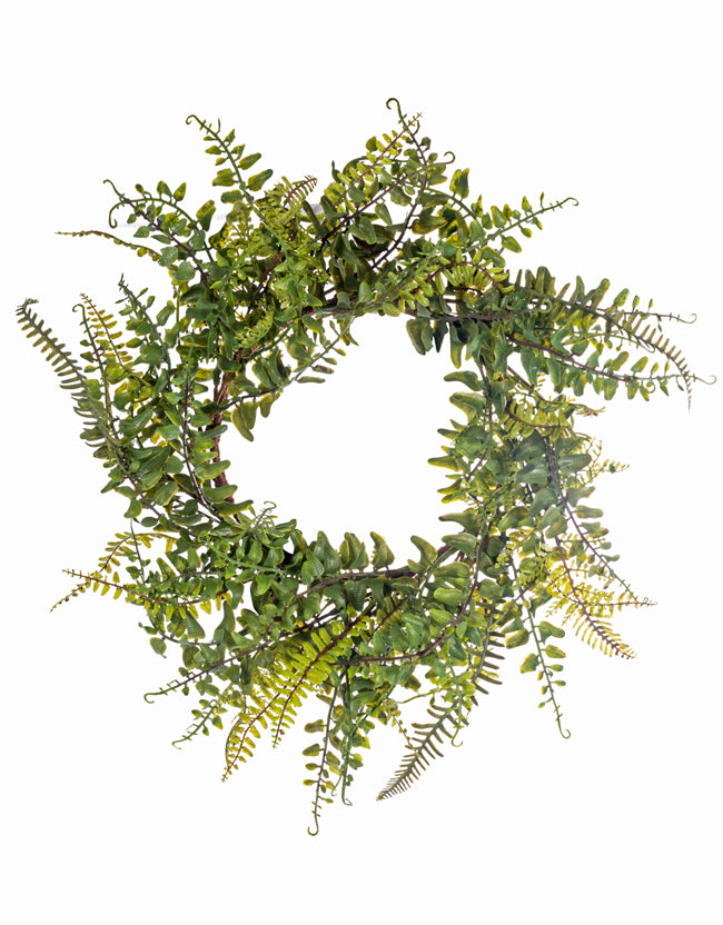 6" Mixed Fern Candle Ring