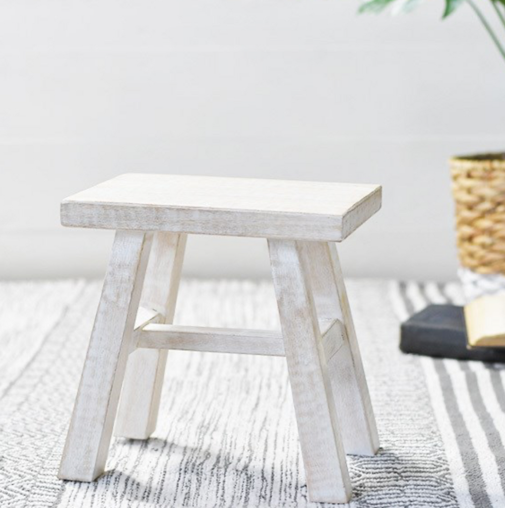 White Wash Stool