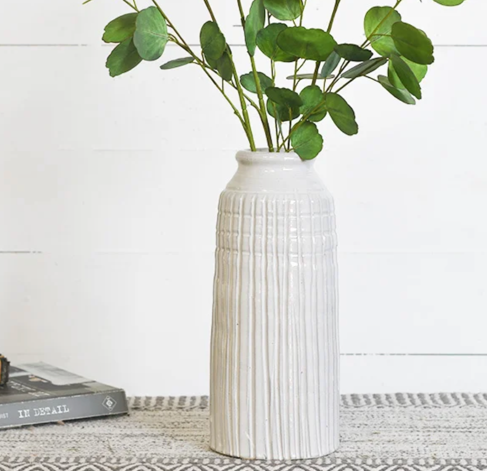 12" Ceramic Stripe Vase