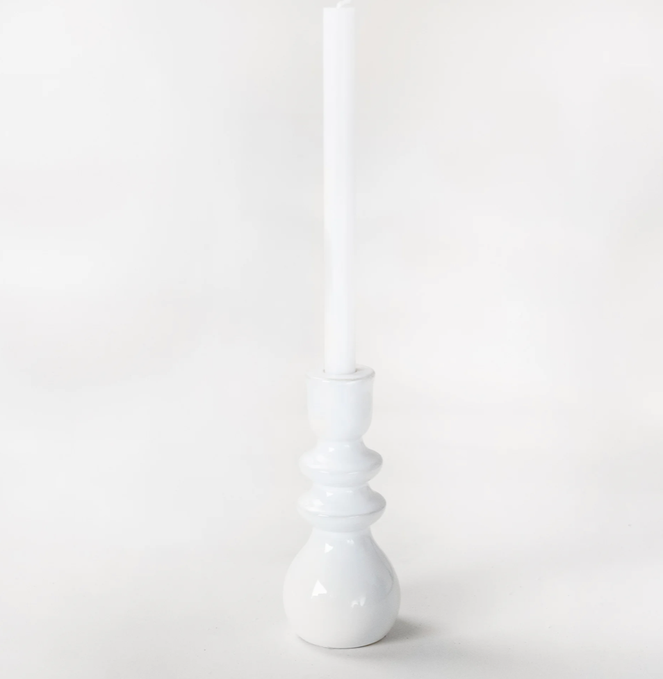 White Ceramic Candle Holder