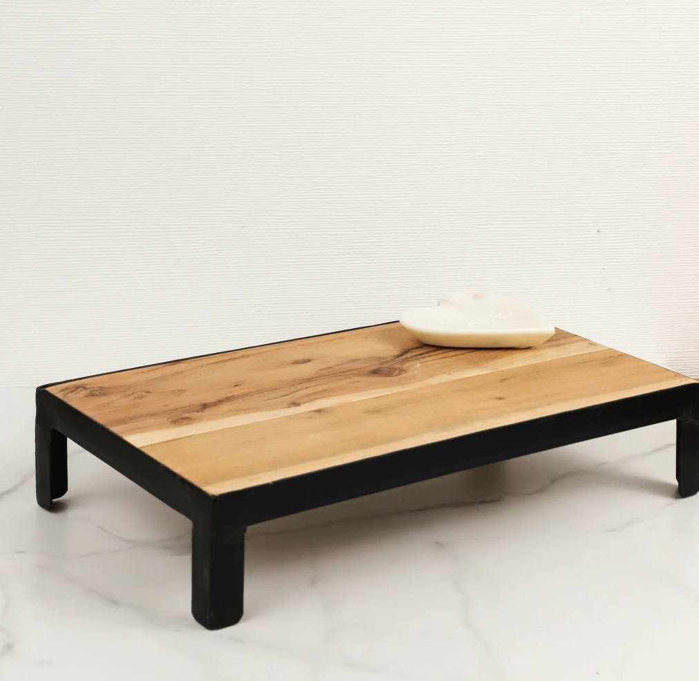 Iron & Wood Serving Stand